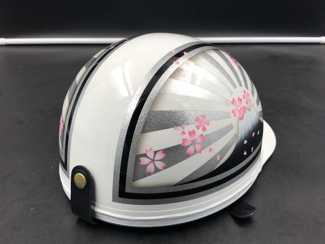 コルク半　カスタム　富士日章　三つボタン　ホワイトシルバー　ラメ　桜　高級クリヤ