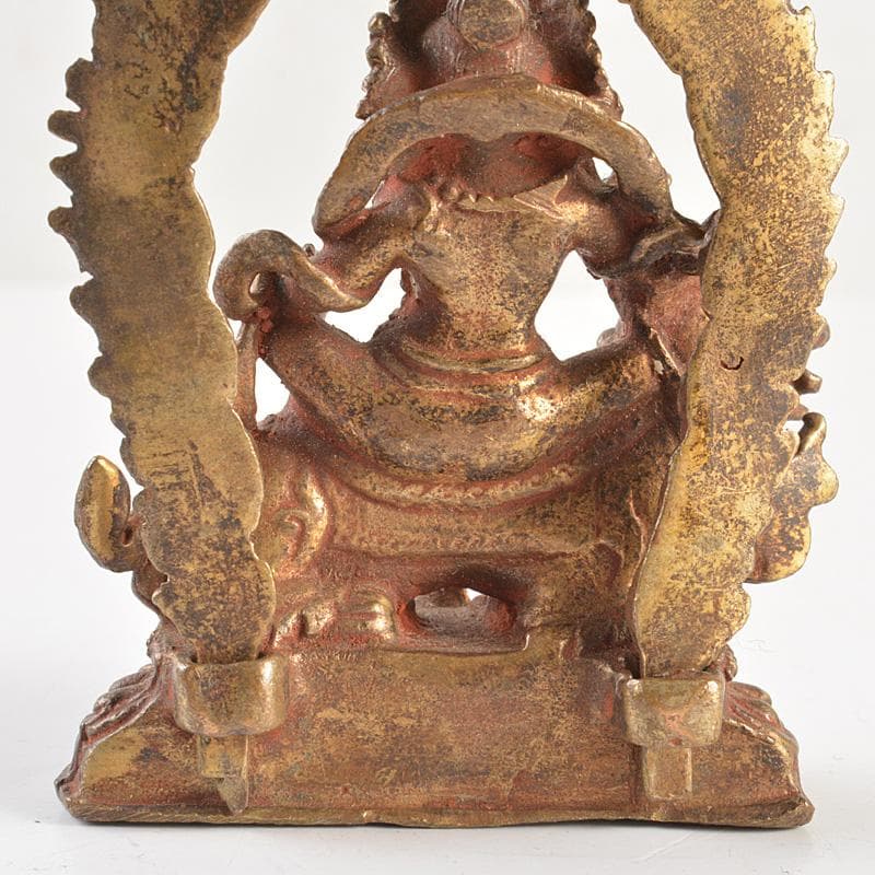 仏教美術　古銅鍍金　騎獅文殊菩薩像　仏像　C　7665E