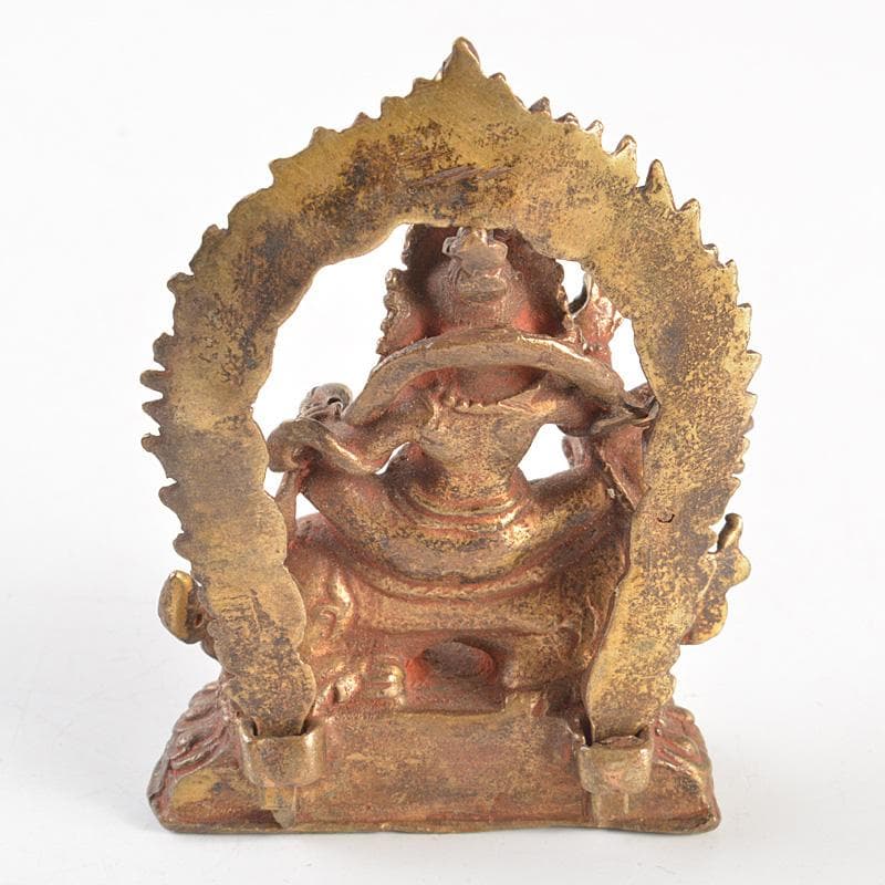 仏教美術　古銅鍍金　騎獅文殊菩薩像　仏像　C　7665E