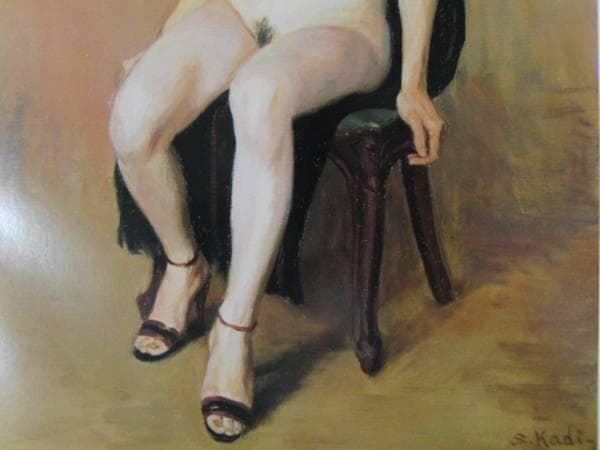 梶 進 「緑の椅子」、限定画集より、藤島 武二、新品額装付、絵画