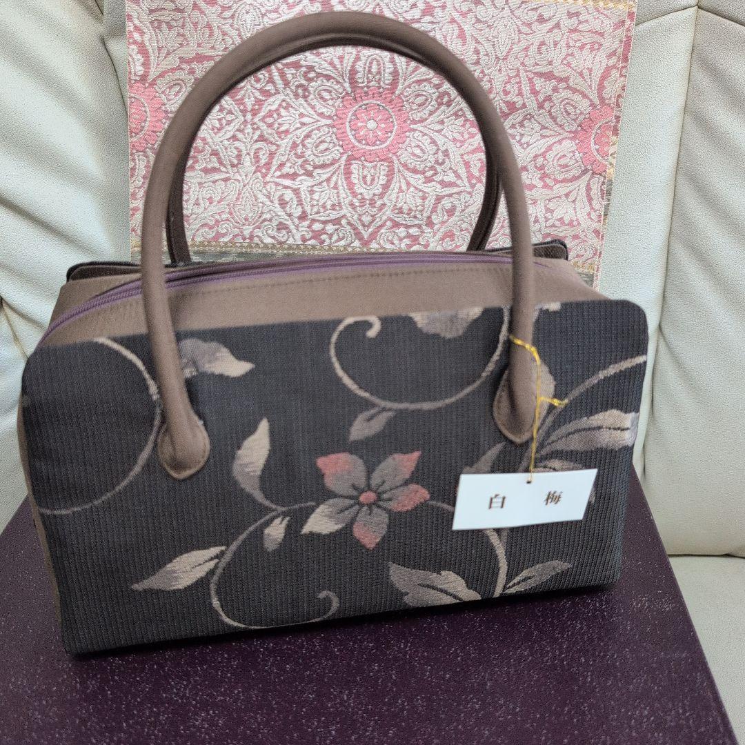 白梅謹製　和装用　利休バック＆草履セット 新品　正絹　箱付