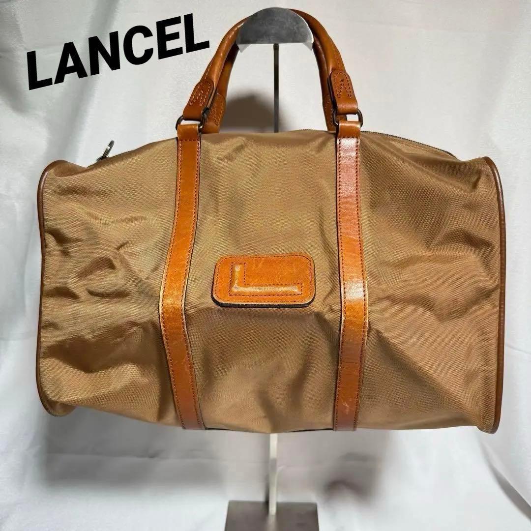 LANCEL】ランセル ナイロン×本革レザー ミニ ボストンバッグ - メルカリ