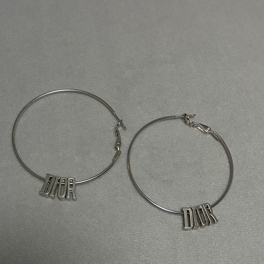 フープピアス　Dior シルバー ヴィンテージ・中古】ディオール DIOR CDフープピアス【FITHOUSE