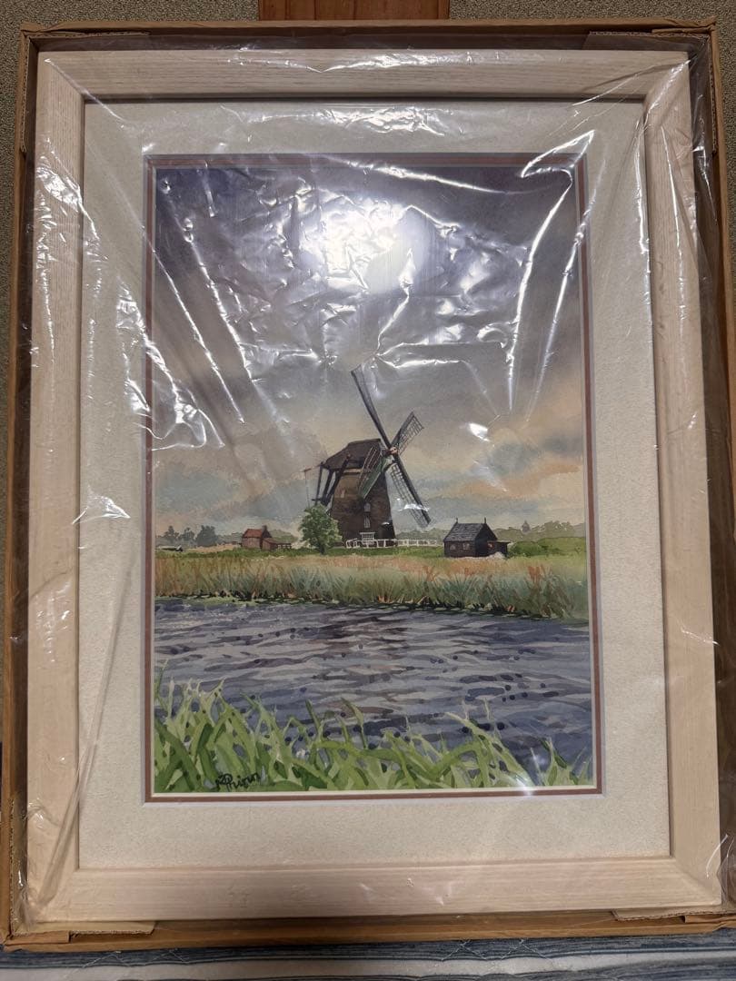 水彩画 風車の風景 4月水彩色鉛筆 風景画コース「風車のある風景」 | すい・さい・いろ