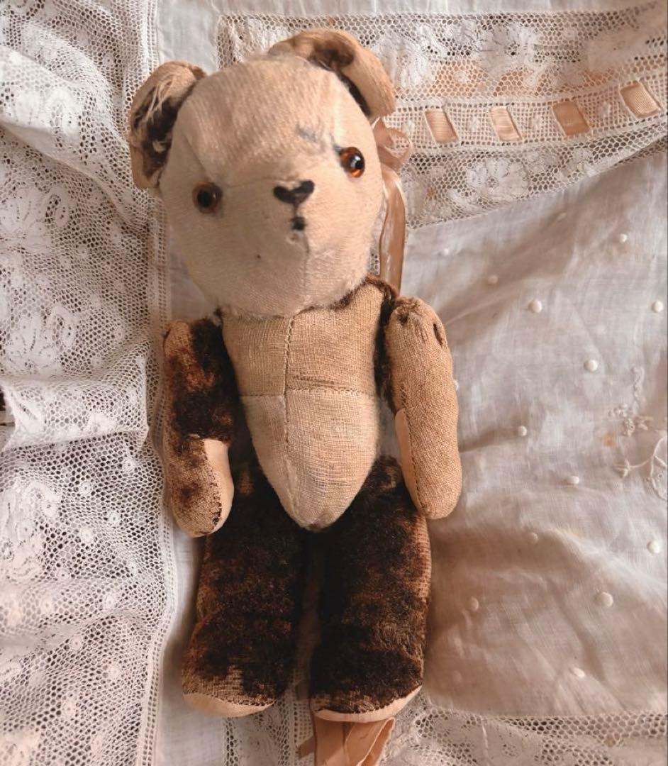 パンダベア　可愛いボロベアくん　ヘアロス　アンティークベア　ヴィンテージベア