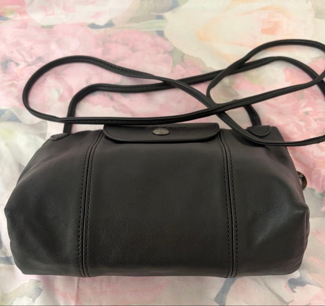 ロンシャン　ル　プリアージュ　キュイール　ショルダーバッグ　ポシェット