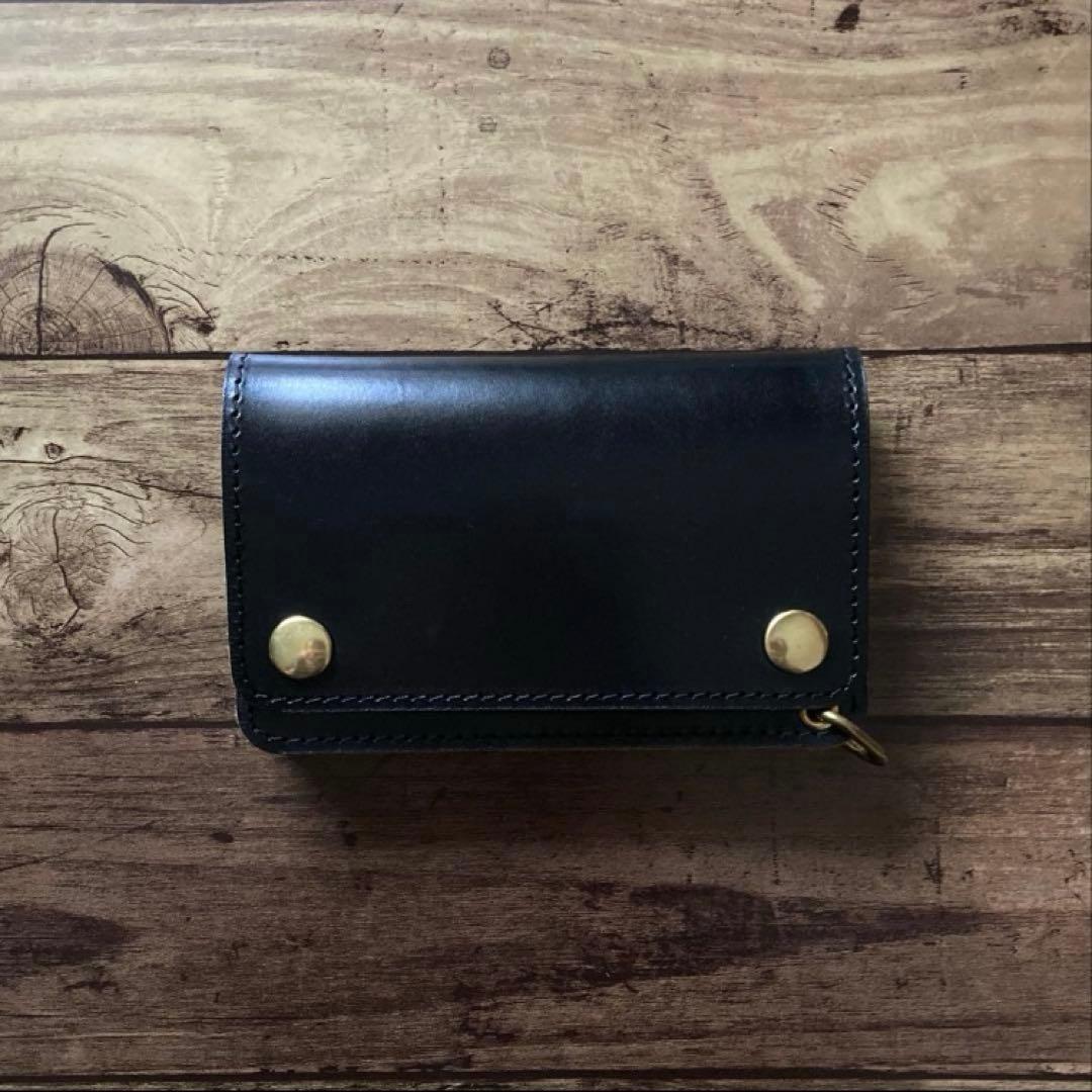 【hero】ミドルトラッカーウォレット 茶芯ブラック【お札を折らずに収納】