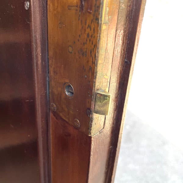 アンティーク ミラー付きキャビネット タンス ワードローブ 大型 本棚