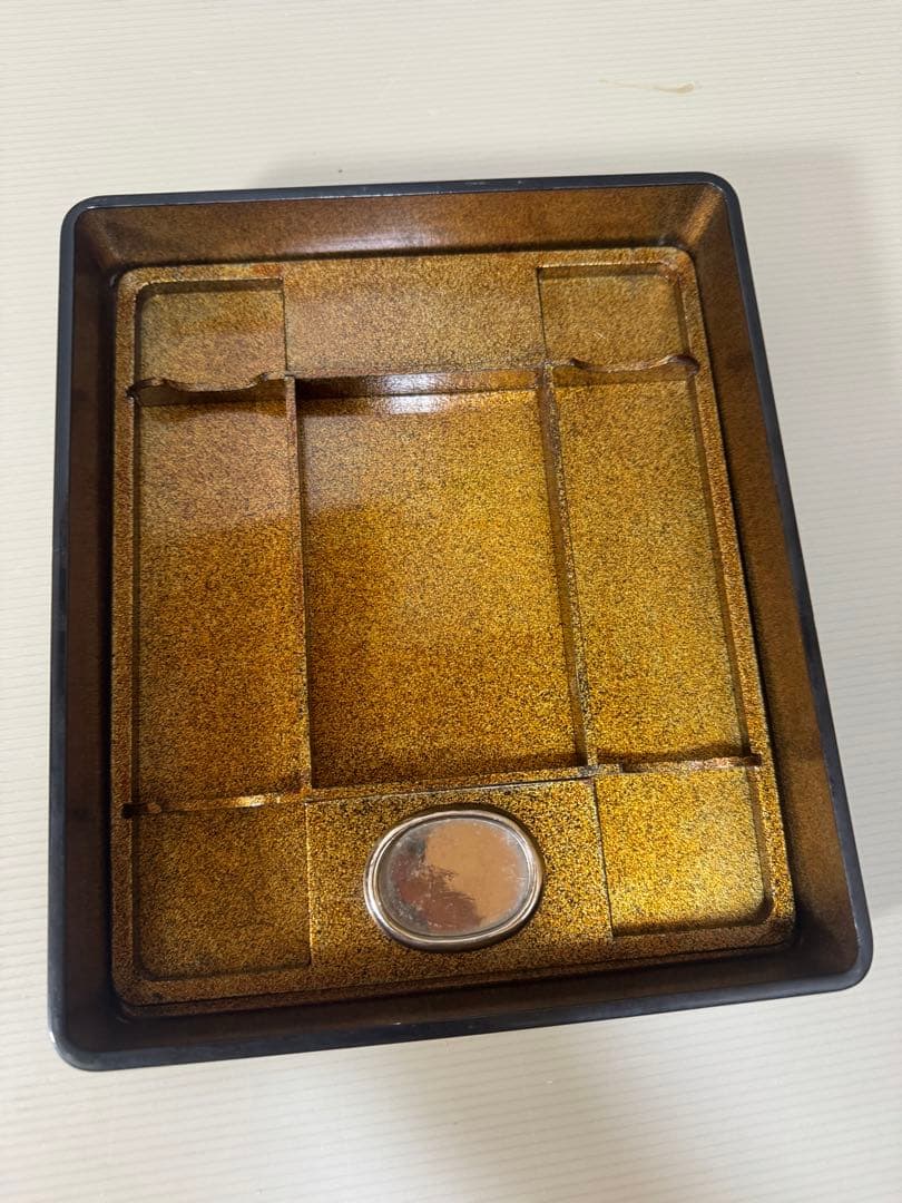 2197   漆器 高級 日本製　沈金日の出鶴　文箱 書類入れ 書類ケース