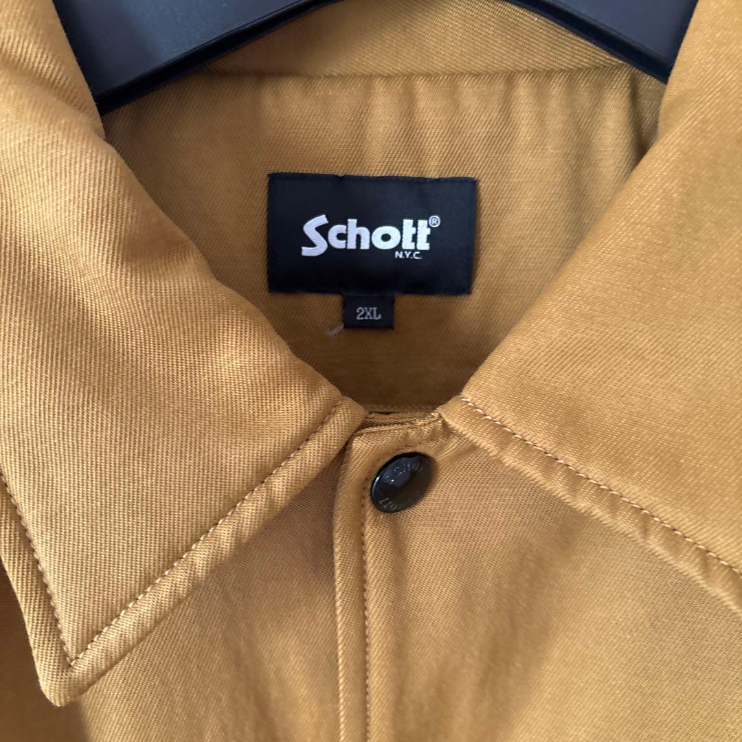 【美品】Schott ショットコーチジャケット　2XL 黄色　 ボア付き
