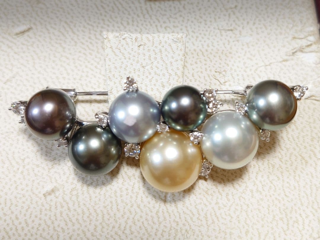 木下真珠ダイヤ　ブローチ