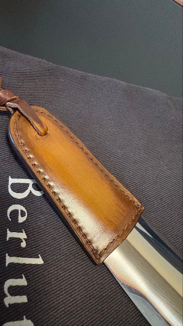 Berluti シューホーン 靴べら レザー ブラウン シルバー