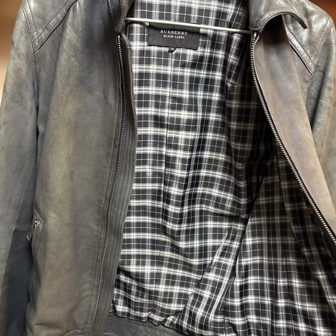 BURBERRY BLACK LABEL シングルライダース Mサイズ ネイビー BURBERRY
