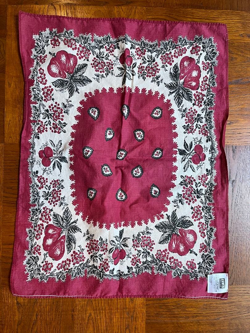 レア LVC イタリア製 バンダナ フルーツ柄 バーガンディ