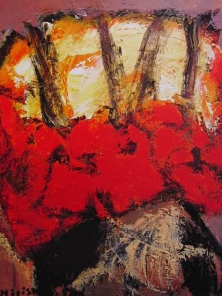 三岸　節子、花　ヴェロンにて　K、希少画集画、新品高級額・額装付、状態良好