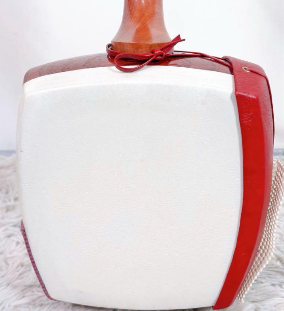 希少】民謡三味線 細棹 花梨 正寸 3分割 丸打胴 皮やぶれなし