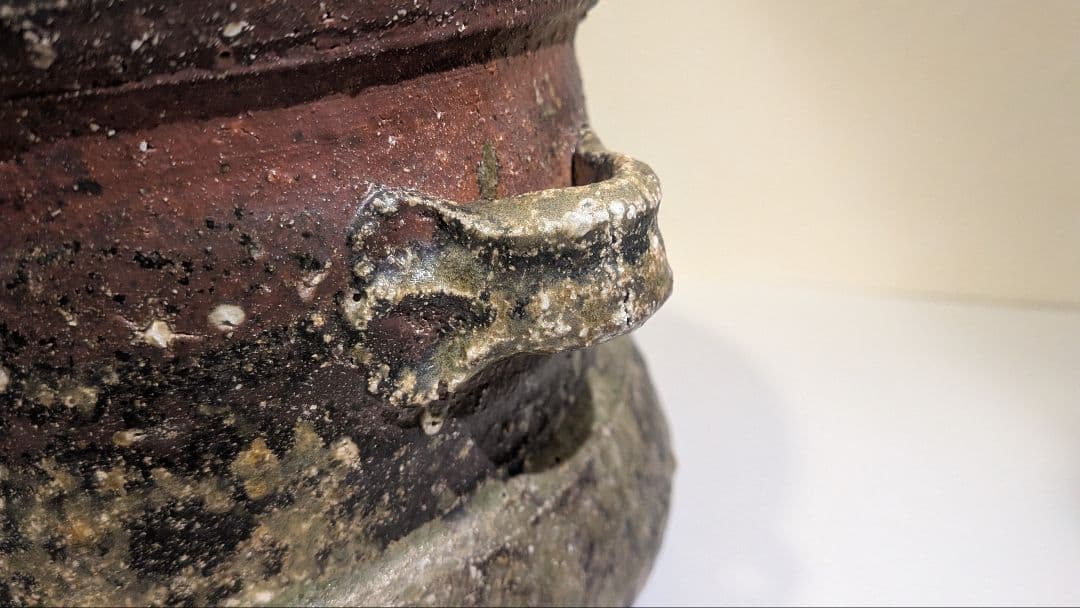 丸田宗彦』耳付朝鮮唐津水指内田皿屋窯茶道具共箱共布栞略歴冊子