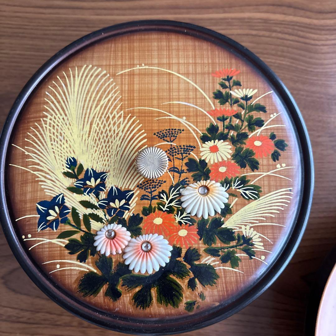 匿名配送】昭和レトロ 花柄 漆器 菓子器 2個まとめて - メルカリ