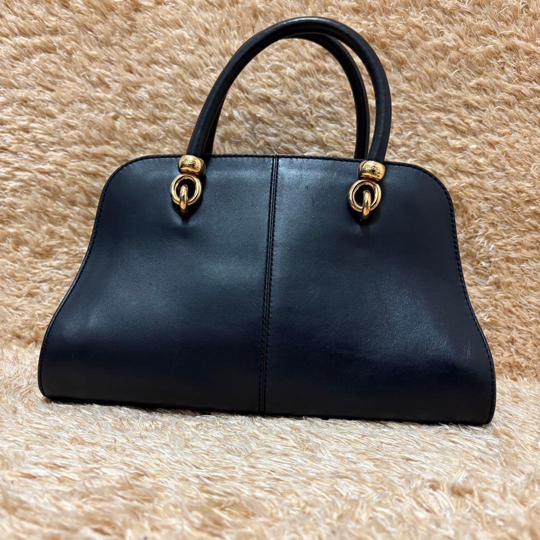 美品✨ TODS セラ レザー 2way ハンドバッグ ネイビー