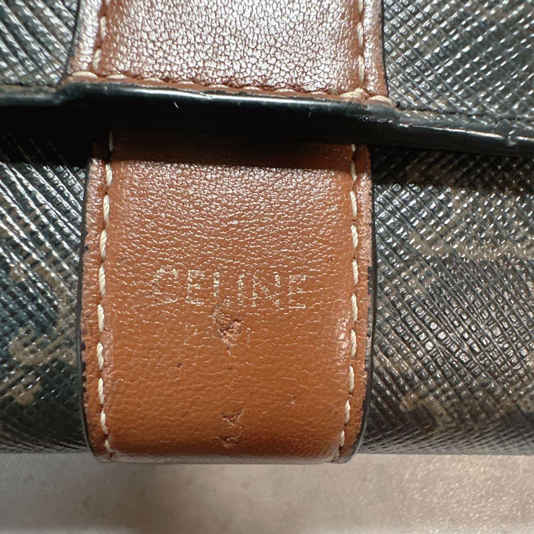 CELINE セリーヌ マカダム 3つ折り財布 ブラウン 総柄 ウォレット