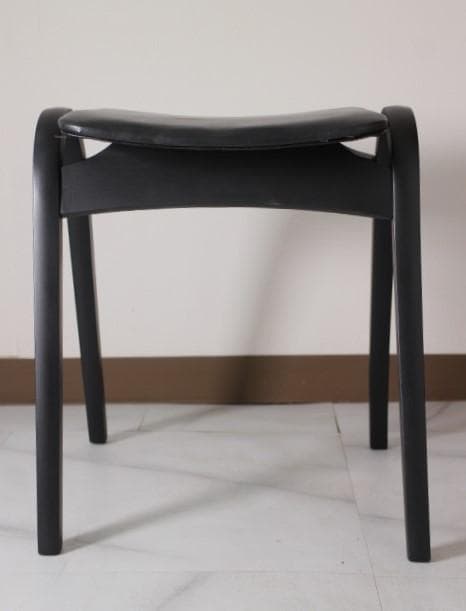 美品 秋田木工 スタッキング スツール チェア 椅子 曲木 マッドブラック