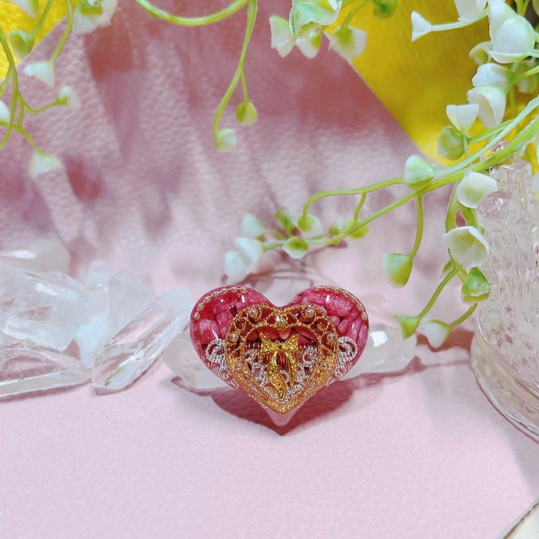 癒しのオルゴナイト❤️ソープストーン＋ピンクトルマリンのハート型♡