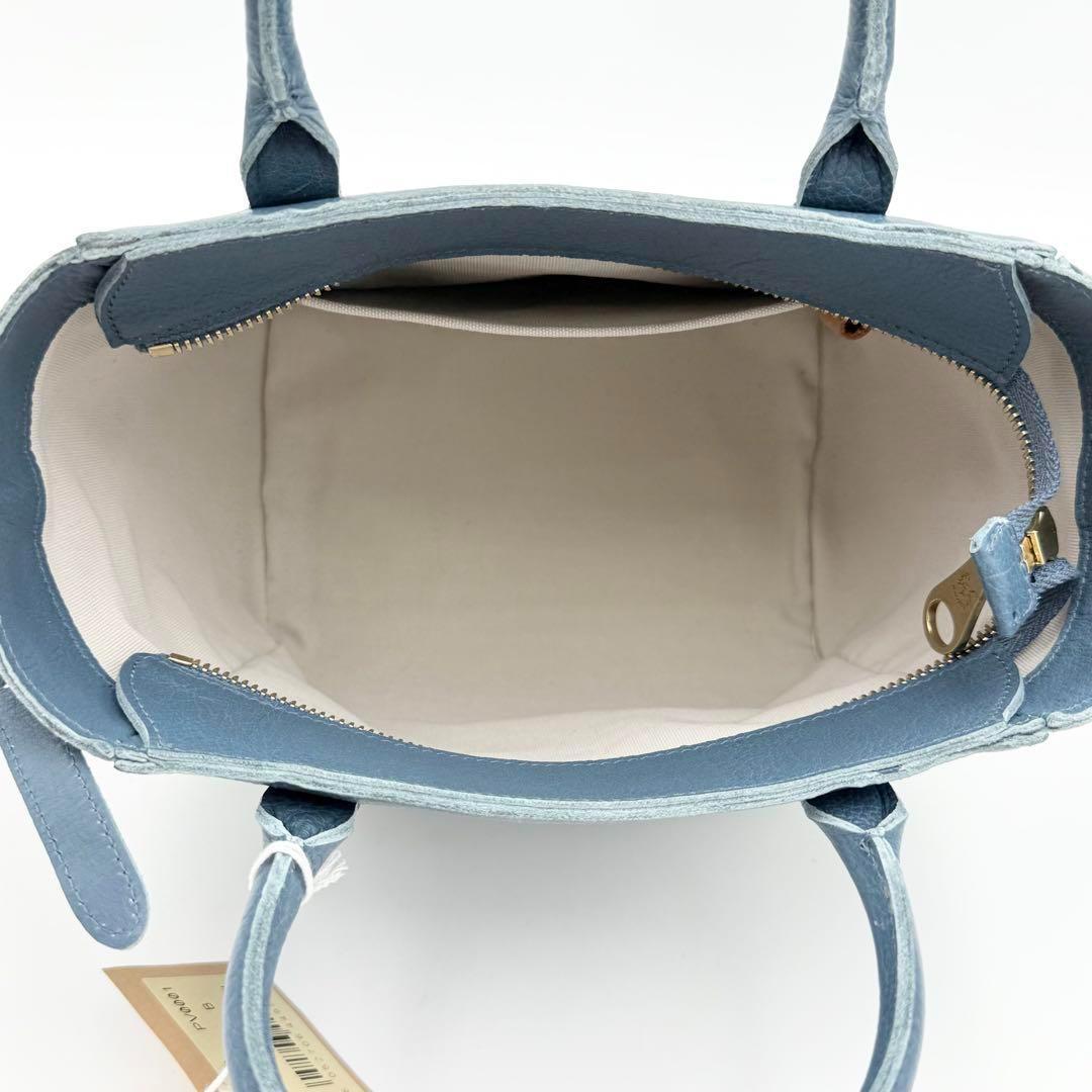 希少 イルビゾンテ クエルチア 2way ハンドバッグ ブルーデニム 新品同様