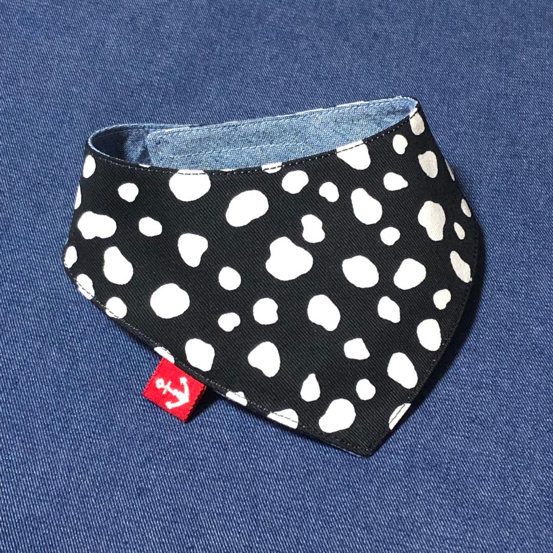 No.3242☘️犬猫用 バンダナ Sサイズ ダルメシアン黒 & ダンガリー