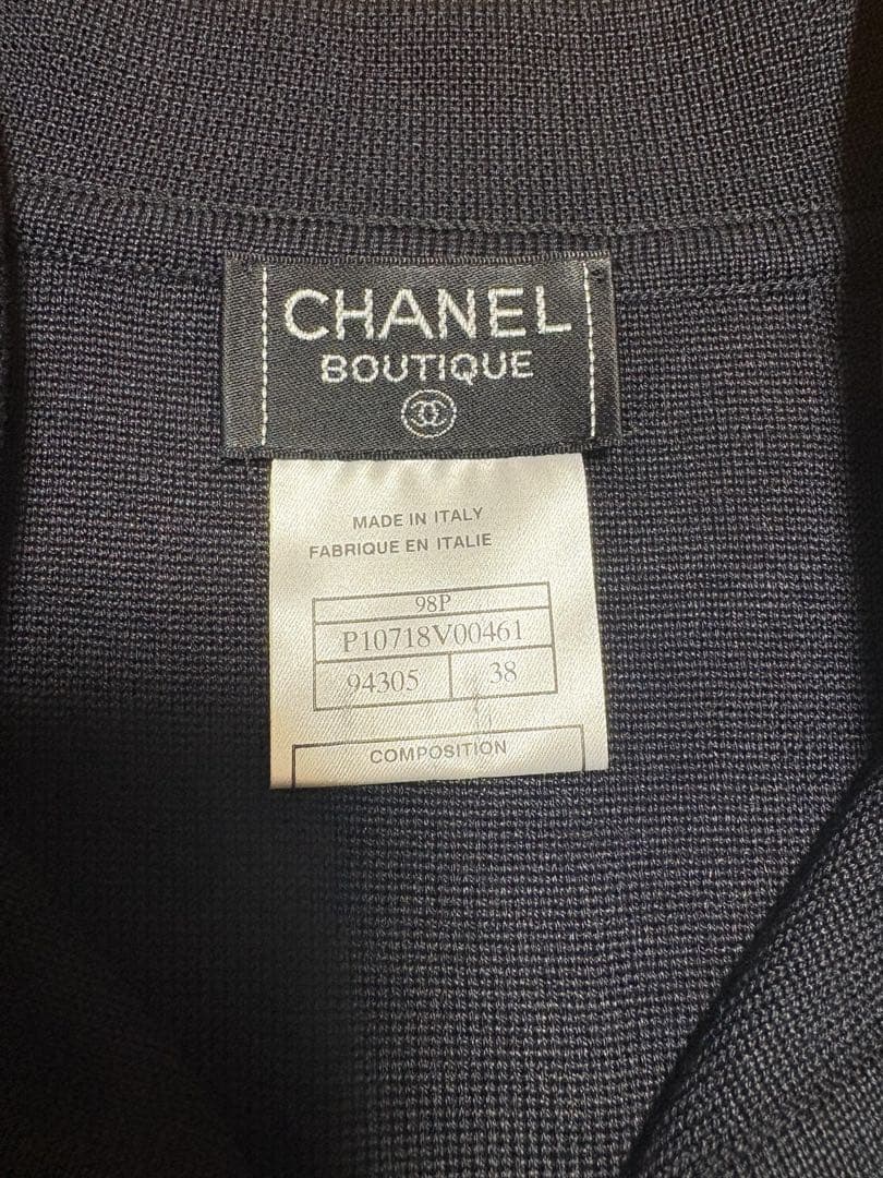 CHANEL シャネル 98P ノースリーブシャシルク100% ココマーク