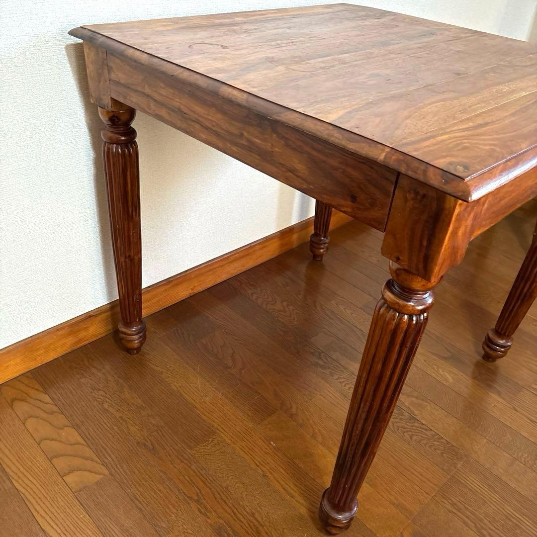 【良品】B-COMPANY ダイニングテーブル チェア ２脚 シーシャムウッド