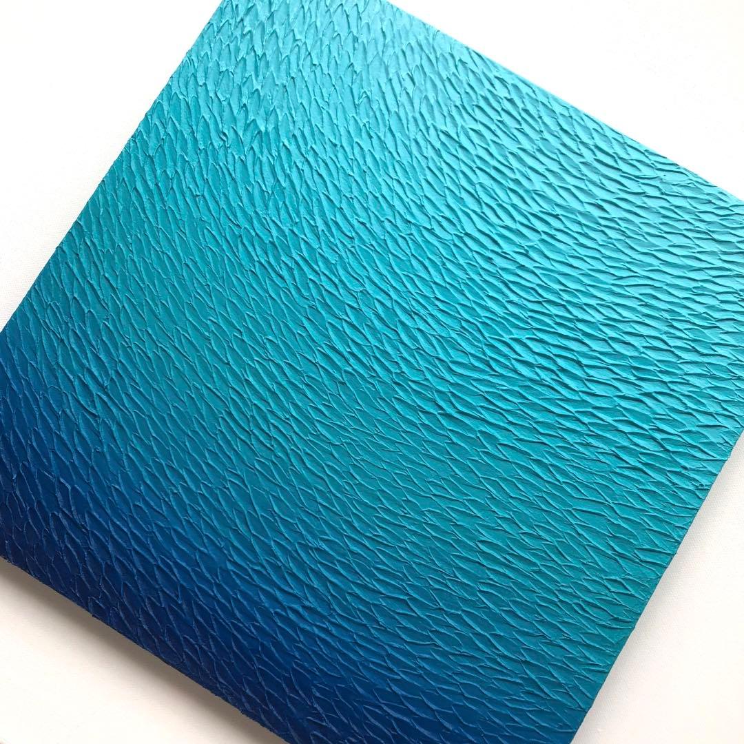 テクスチャーアート・海＊スクエアキャンバスアクリル画抽象画