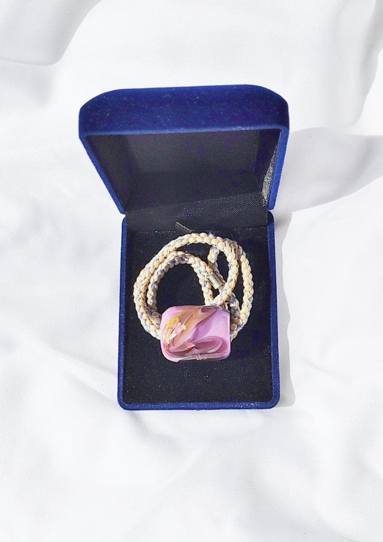 吉田正子トンボ玉（貳拾貳） 「江戸組み紐」ネックレス ガラス玉に込め