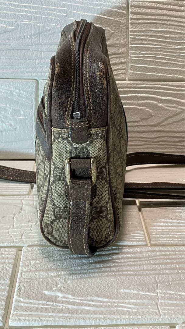 【訳あり】 GUCCIグッチ GG柄ショルダーバッグ ブラウン