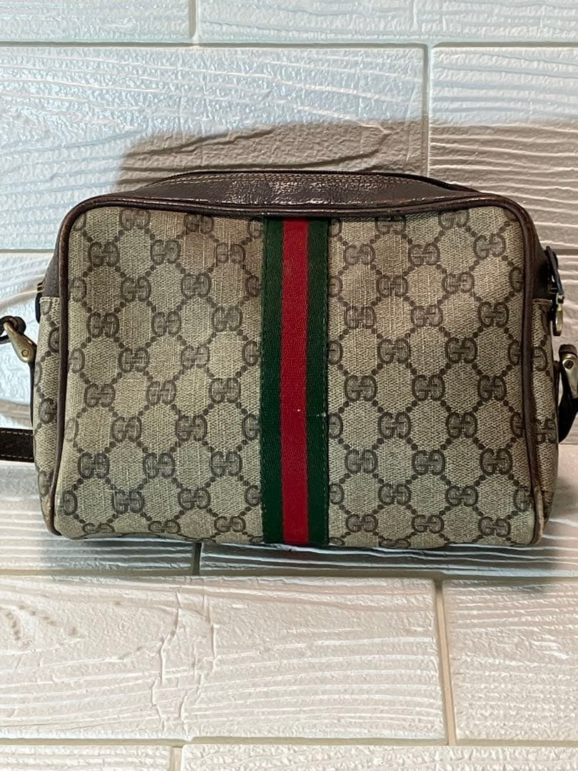 【訳あり】 GUCCIグッチ GG柄ショルダーバッグ ブラウン