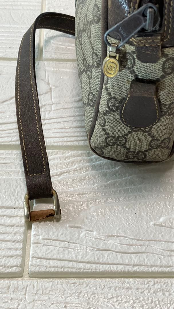 【訳あり】 GUCCIグッチ GG柄ショルダーバッグ ブラウン