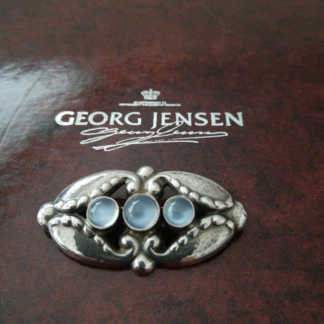 ジョージジェンセン 156 ムーンストーン 3P ブローチ
