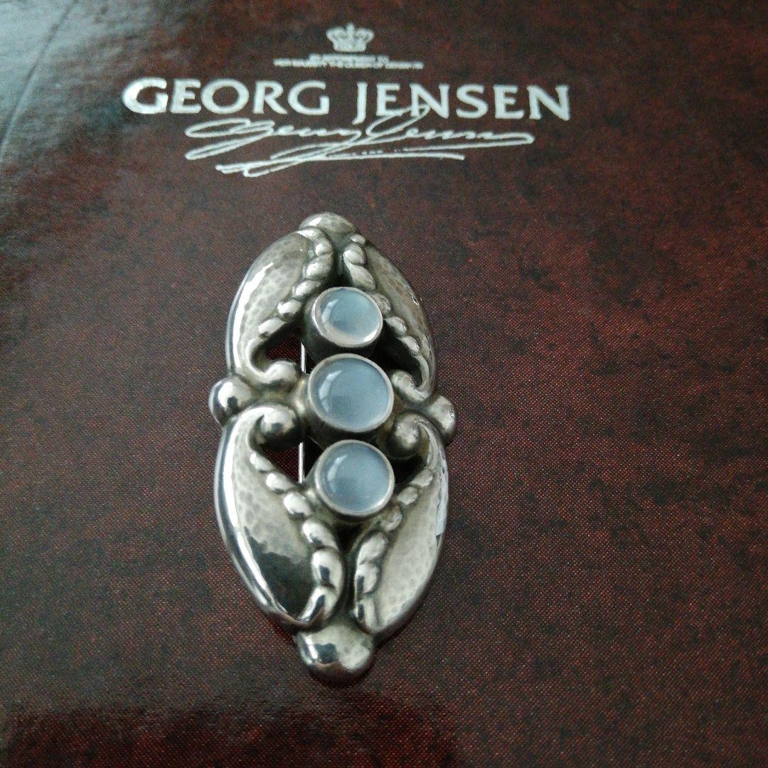 ジョージジェンセン 156 ムーンストーン 3P ブローチ