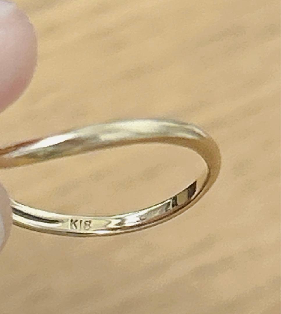 k18 リング　ハート　9号　刻印あり