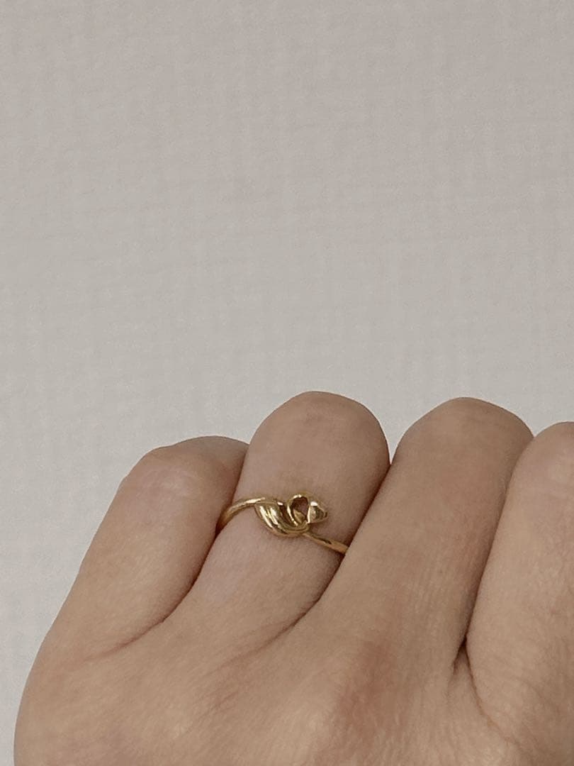 k18 リング　ハート　9号　刻印あり