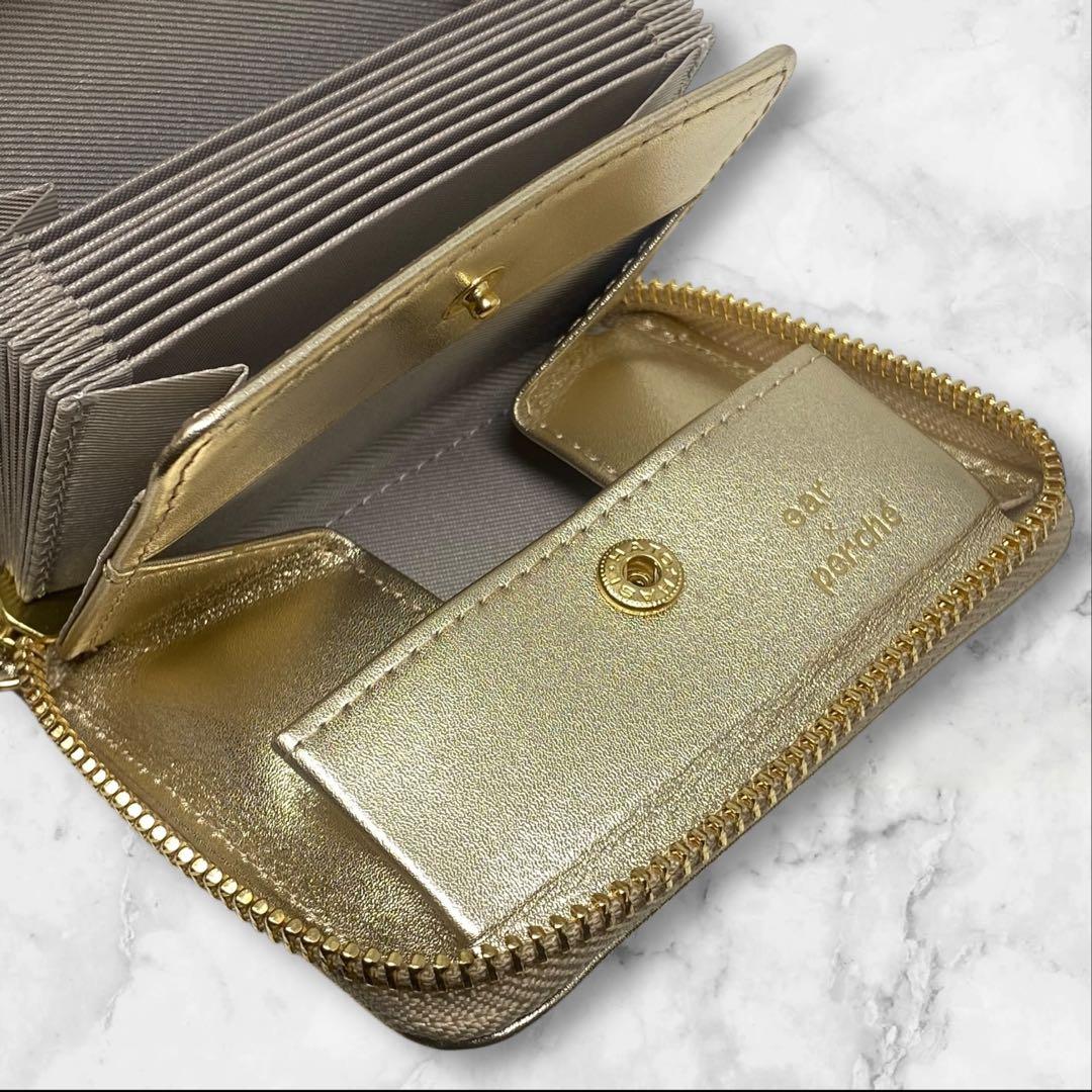 未使用 perche × ear ペルケ ドット ジャバラ折り財布 ゴールド