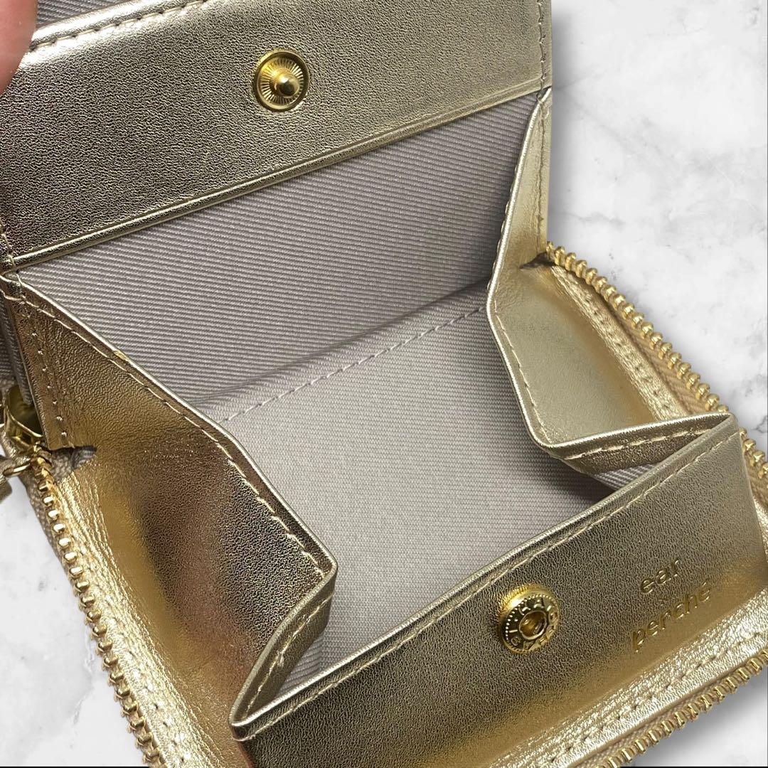 未使用 perche × ear ペルケ ドット ジャバラ折り財布 ゴールド