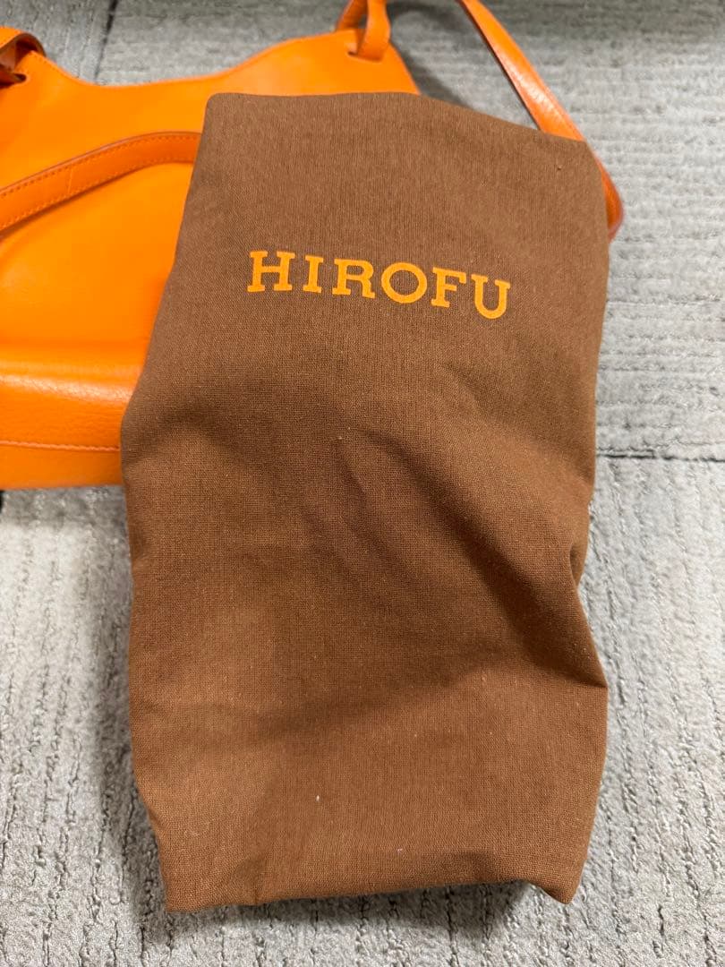HIROFU オレンジ　レザーショルダーバッグ