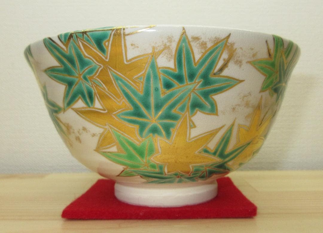 専用 送料込【逢絢亭】茶道具 茶碗 京焼 青楓の図 竜谷窯 宮川香雲 共箱入り