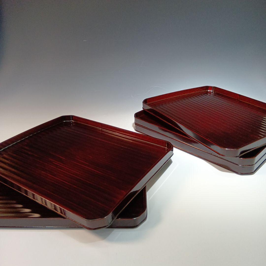 値下げ京都漆器　横長膳5枚　共箱