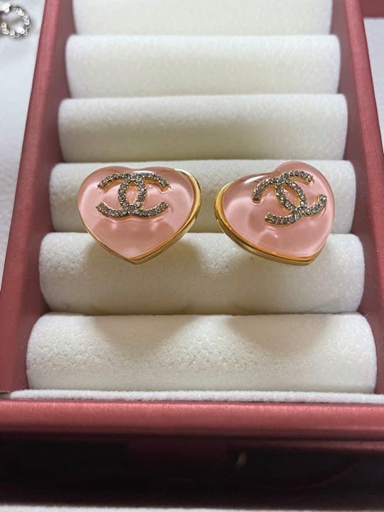 最終セール】 CHANEL ピンクハートピアス
