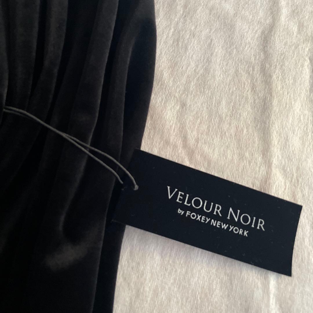 FOXEY VELOUR NOIR ブラック フレアスカート 40