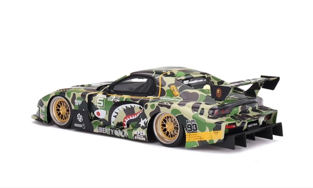自動車 BAPE X LBWK MINI GT ABC CAMO FD RX7 1/18