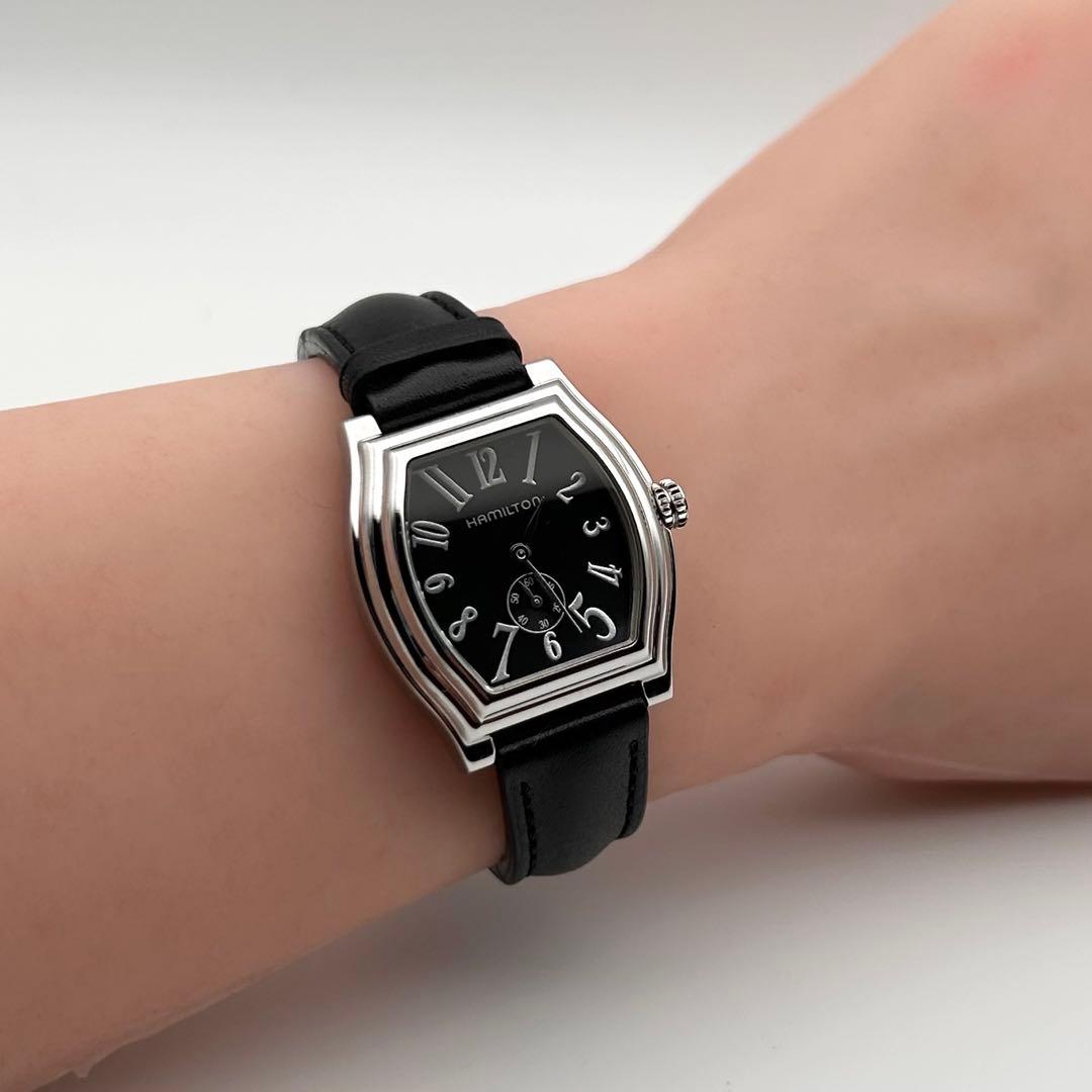【稼働】HAMILTON ハミルトン ダッドソン ミニ スモセコ ブラック文字盤