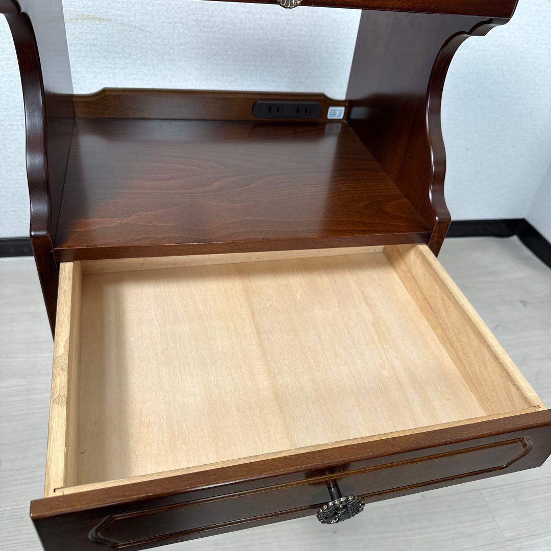 カリモク コロニアル 電話台 TEL台 FAX台 サイドテーブル i4※の通販は