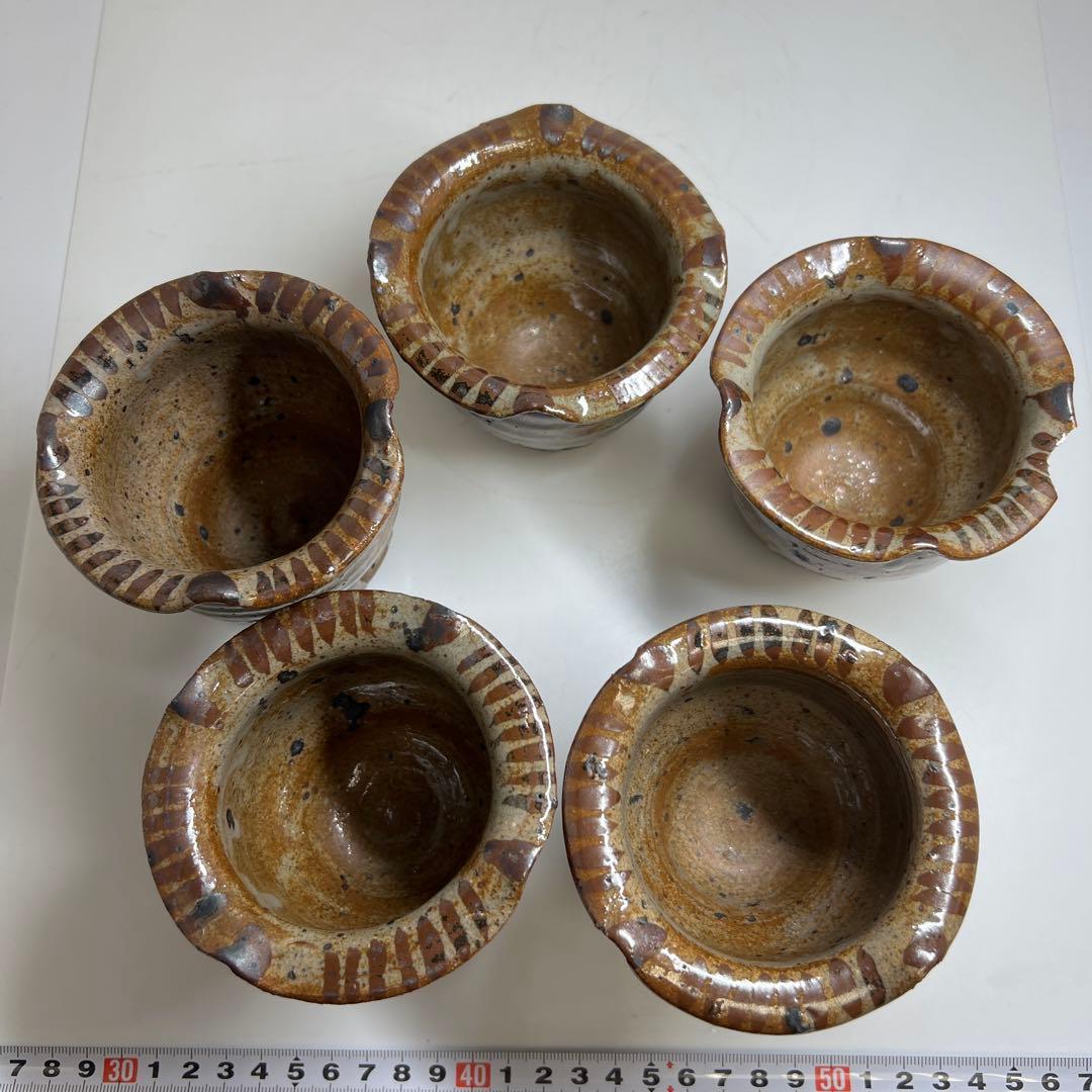 古唐津 絵唐津向付5客 口径約10㎝ 東Y7-1112☆